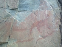 Sacred pictographs. The figure on the right is Mishipeshu.